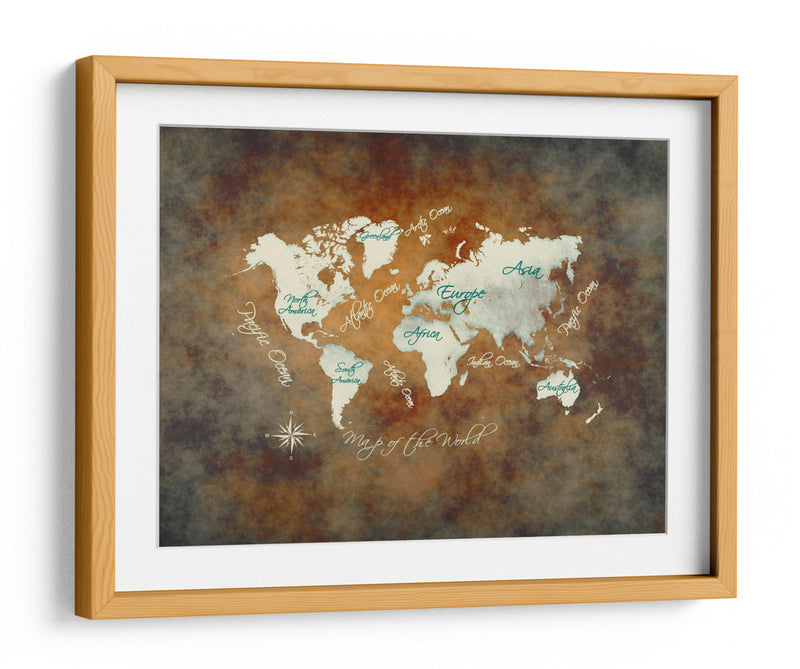 Mapa mundial 36 - Justyna Jaszke | Cuadro decorativo de Canvas Lab