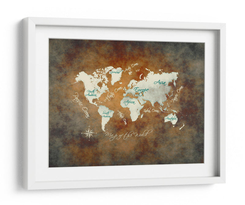 Mapa mundial 36 - Justyna Jaszke | Cuadro decorativo de Canvas Lab