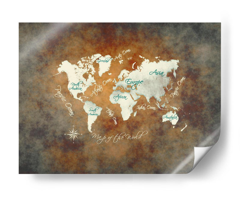 Mapa mundial 36 - Justyna Jaszke | Cuadro decorativo de Canvas Lab