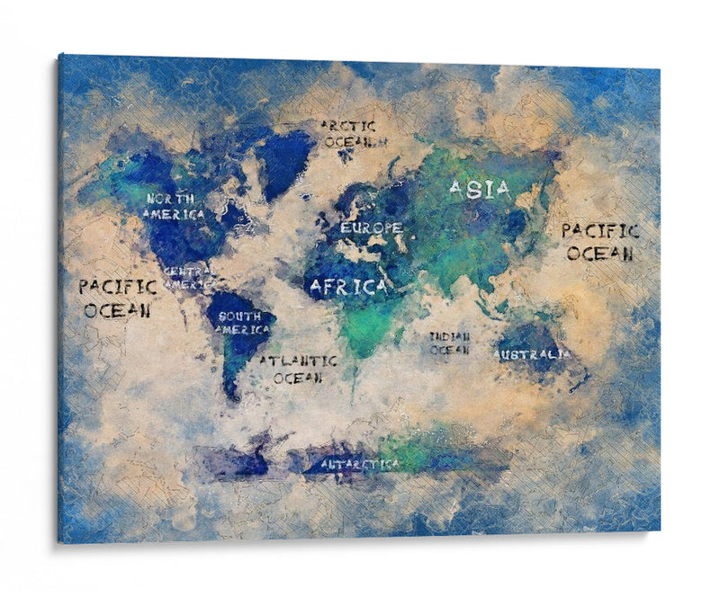 Mapa mundial 38 - Justyna Jaszke | Cuadro decorativo de Canvas Lab