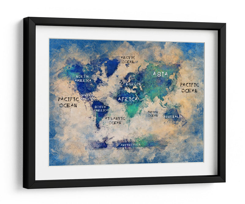 Mapa mundial 38 - Justyna Jaszke | Cuadro decorativo de Canvas Lab