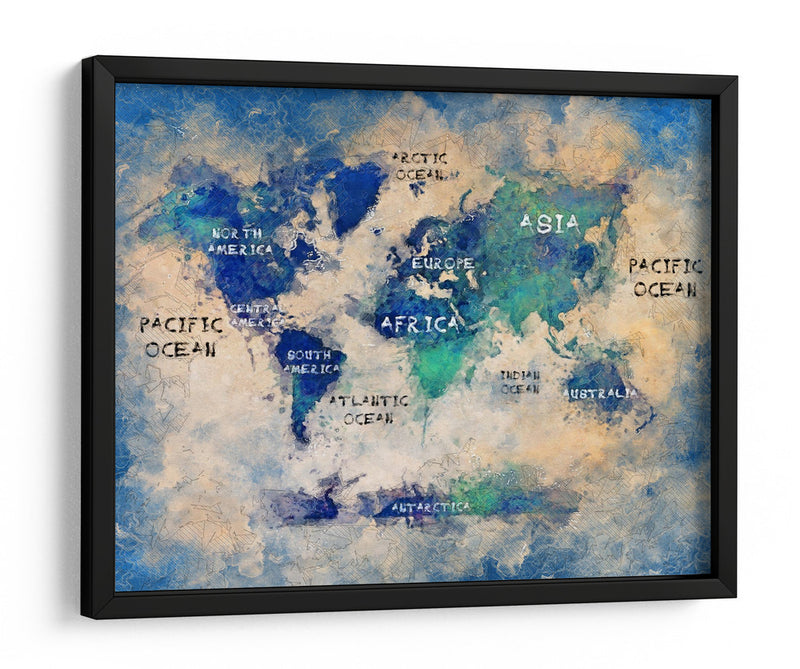 Mapa mundial 38 - Justyna Jaszke | Cuadro decorativo de Canvas Lab