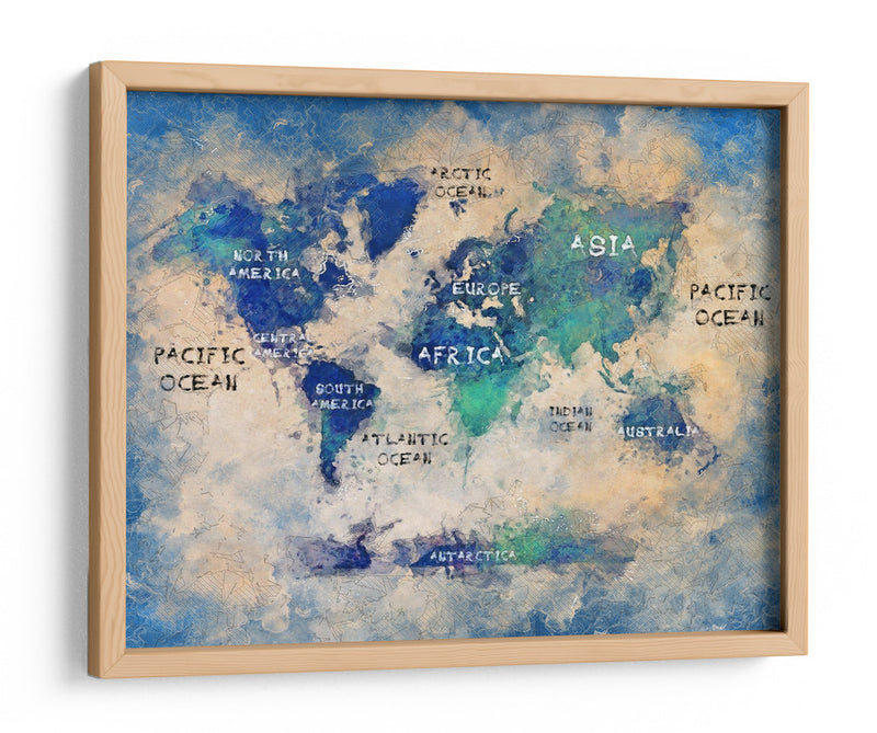 Mapa mundial 38 - Justyna Jaszke | Cuadro decorativo de Canvas Lab