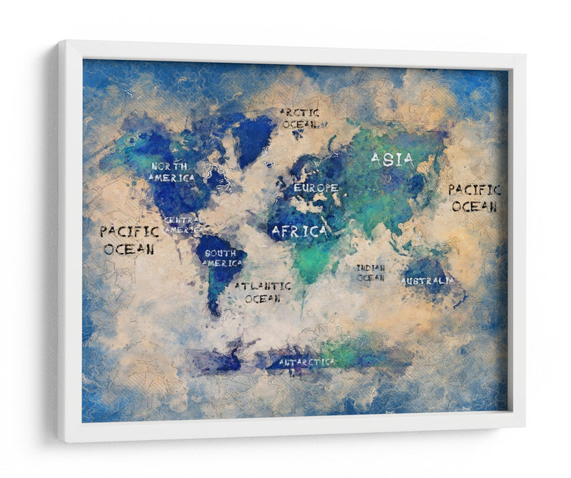 Mapa mundial 38 - Justyna Jaszke | Cuadro decorativo de Canvas Lab