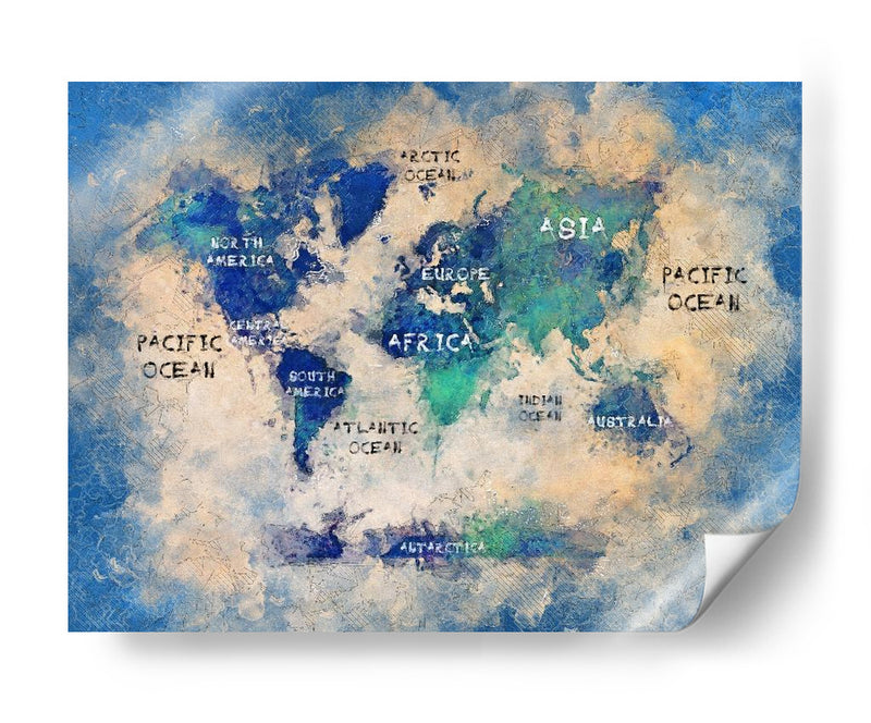 Mapa mundial 38 - Justyna Jaszke | Cuadro decorativo de Canvas Lab