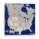 Mapa muy detallado de los Estados Unidos Kameryn - Rosana Laiz Blursbyai | Cuadro decorativo de Canvas Lab