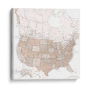 Mapa muy detallado de los Estados Unidos Louie - Rosana Laiz Blursbyai | Cuadro decorativo de Canvas Lab