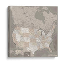 Mapa muy detallado de los Estados Unidos Davey II - Rosana Laiz Blursbyai | Cuadro decorativo de Canvas Lab
