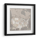 Mapa muy detallado de los Estados Unidos Davey II - Rosana Laiz Blursbyai | Cuadro decorativo de Canvas Lab