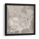 Mapa muy detallado de los Estados Unidos Davey II - Rosana Laiz Blursbyai | Cuadro decorativo de Canvas Lab