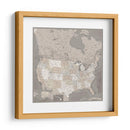 Mapa muy detallado de los Estados Unidos Davey II - Rosana Laiz Blursbyai | Cuadro decorativo de Canvas Lab
