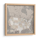 Mapa muy detallado de los Estados Unidos Davey II - Rosana Laiz Blursbyai | Cuadro decorativo de Canvas Lab