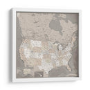 Mapa muy detallado de los Estados Unidos Davey II - Rosana Laiz Blursbyai | Cuadro decorativo de Canvas Lab