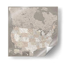 Mapa muy detallado de los Estados Unidos Davey II - Rosana Laiz Blursbyai | Cuadro decorativo de Canvas Lab