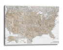 Mapa muy detallado de los Estados Unidos y Canadá I - Rosana Laiz Blursbyai | Cuadro decorativo de Canvas Lab