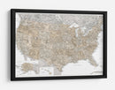 Mapa muy detallado de los Estados Unidos y Canadá I - Rosana Laiz Blursbyai | Cuadro decorativo de Canvas Lab