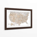 Mapa muy detallado de los Estados Unidos y Canadá I - Rosana Laiz Blursbyai | Cuadro decorativo de Canvas Lab