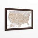 Mapa muy detallado de los Estados Unidos y Canadá I - Rosana Laiz Blursbyai | Cuadro decorativo de Canvas Lab