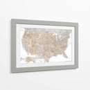 Mapa muy detallado de los Estados Unidos y Canadá I - Rosana Laiz Blursbyai | Cuadro decorativo de Canvas Lab