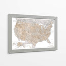 Mapa muy detallado de los Estados Unidos y Canadá I - Rosana Laiz Blursbyai | Cuadro decorativo de Canvas Lab