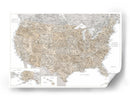 Mapa muy detallado de los Estados Unidos y Canadá I - Rosana Laiz Blursbyai | Cuadro decorativo de Canvas Lab