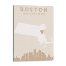 Boston - Mapas del corazón de la ciudad 16 - Emiliano Deificus | Cuadro decorativo de Canvas Lab