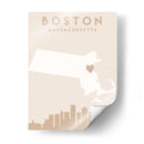Boston - Mapas del corazón de la ciudad 16 - Emiliano Deificus | Cuadro decorativo de Canvas Lab
