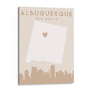 Albuquerque - Mapas del corazón de la ciudad 02 - Emiliano Deificus | Cuadro decorativo de Canvas Lab