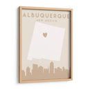 Albuquerque - Mapas del corazón de la ciudad 02 - Emiliano Deificus | Cuadro decorativo de Canvas Lab