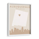 Albuquerque - Mapas del corazón de la ciudad 02 - Emiliano Deificus | Cuadro decorativo de Canvas Lab