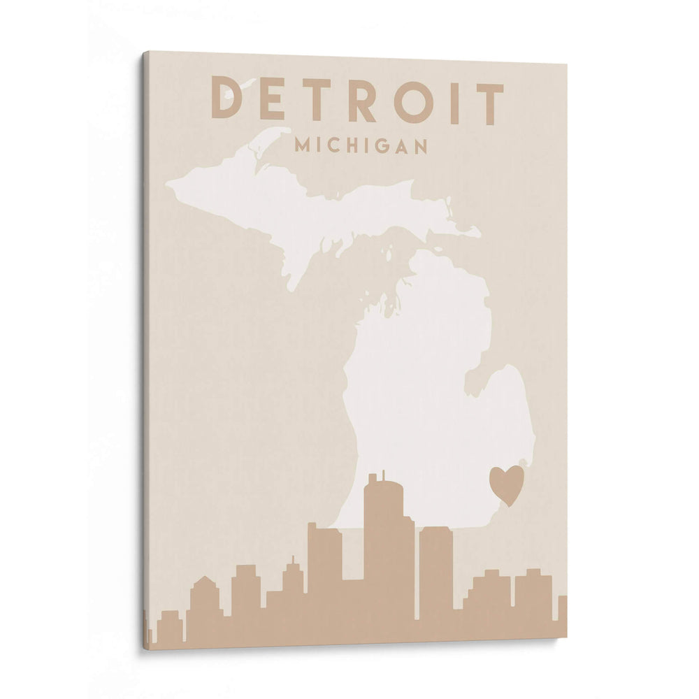 Detroit - Mapas del corazón de la ciudad 25 - Emiliano Deificus | Cuadro decorativo de Canvas Lab