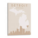 Detroit - Mapas del corazón de la ciudad 25 - Emiliano Deificus | Cuadro decorativo de Canvas Lab