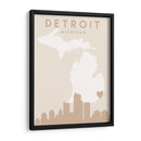 Detroit - Mapas del corazón de la ciudad 25 - Emiliano Deificus | Cuadro decorativo de Canvas Lab