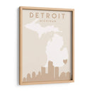 Detroit - Mapas del corazón de la ciudad 25 - Emiliano Deificus | Cuadro decorativo de Canvas Lab