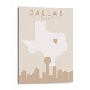 Dallas - Mapas del corazón de la ciudad 24 - Emiliano Deificus | Cuadro decorativo de Canvas Lab