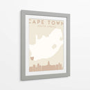 Cape Town - Mapas del corazón de la ciudad 18 - Emiliano Deificus | Cuadro decorativo de Canvas Lab