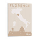 Florence - Mapas del corazón de la ciudad 30 - Emiliano Deificus | Cuadro decorativo de Canvas Lab