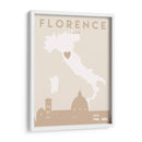 Florence - Mapas del corazón de la ciudad 30 - Emiliano Deificus | Cuadro decorativo de Canvas Lab