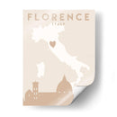 Florence - Mapas del corazón de la ciudad 30 - Emiliano Deificus | Cuadro decorativo de Canvas Lab