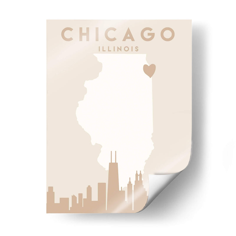 Chicago - Mapas del corazón de la ciudad 21 - Emiliano Deificus | Cuadro decorativo de Canvas Lab