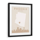 Phoenix - Mapas del corazón de la ciudad 66 - Emiliano Deificus | Cuadro decorativo de Canvas Lab