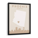 Phoenix - Mapas del corazón de la ciudad 66 - Emiliano Deificus | Cuadro decorativo de Canvas Lab