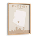 Phoenix - Mapas del corazón de la ciudad 66 - Emiliano Deificus | Cuadro decorativo de Canvas Lab