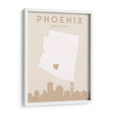 Phoenix - Mapas del corazón de la ciudad 66 - Emiliano Deificus | Cuadro decorativo de Canvas Lab
