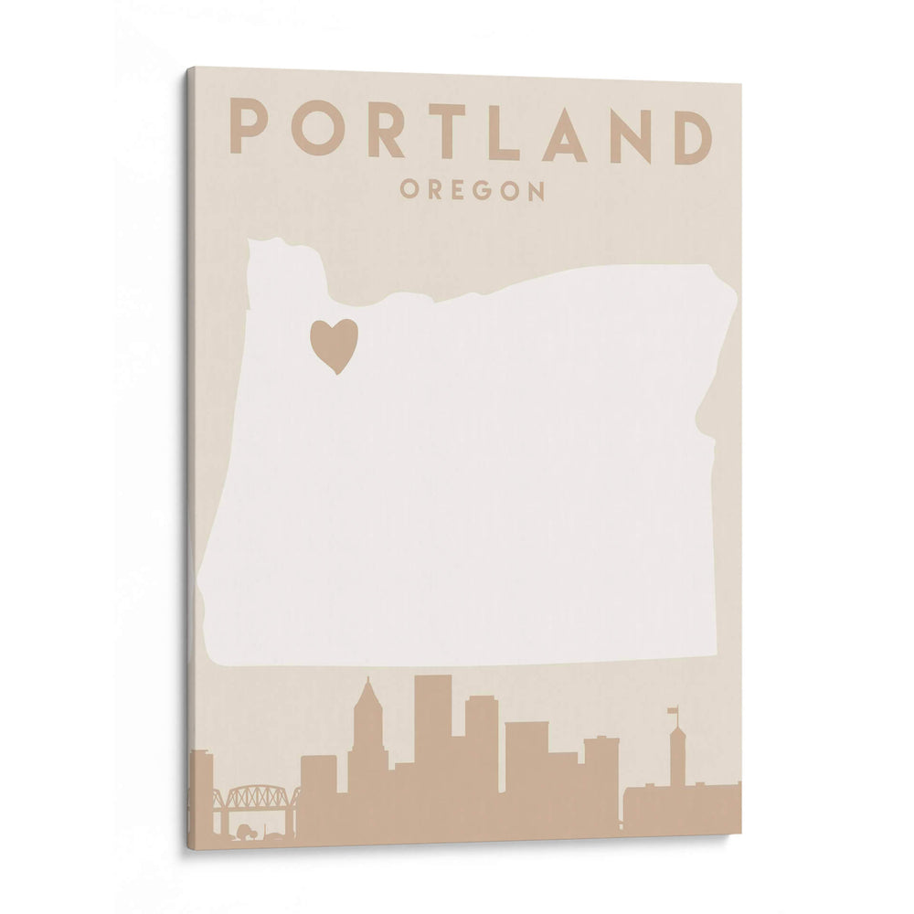 Portland - Mapas del corazón de la ciudad 68 - Emiliano Deificus | Cuadro decorativo de Canvas Lab