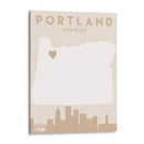 Portland - Mapas del corazón de la ciudad 68 - Emiliano Deificus | Cuadro decorativo de Canvas Lab