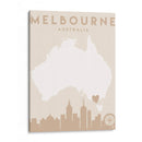 Melbourne - Mapas del corazón de la ciudad 50 - Emiliano Deificus | Cuadro decorativo de Canvas Lab