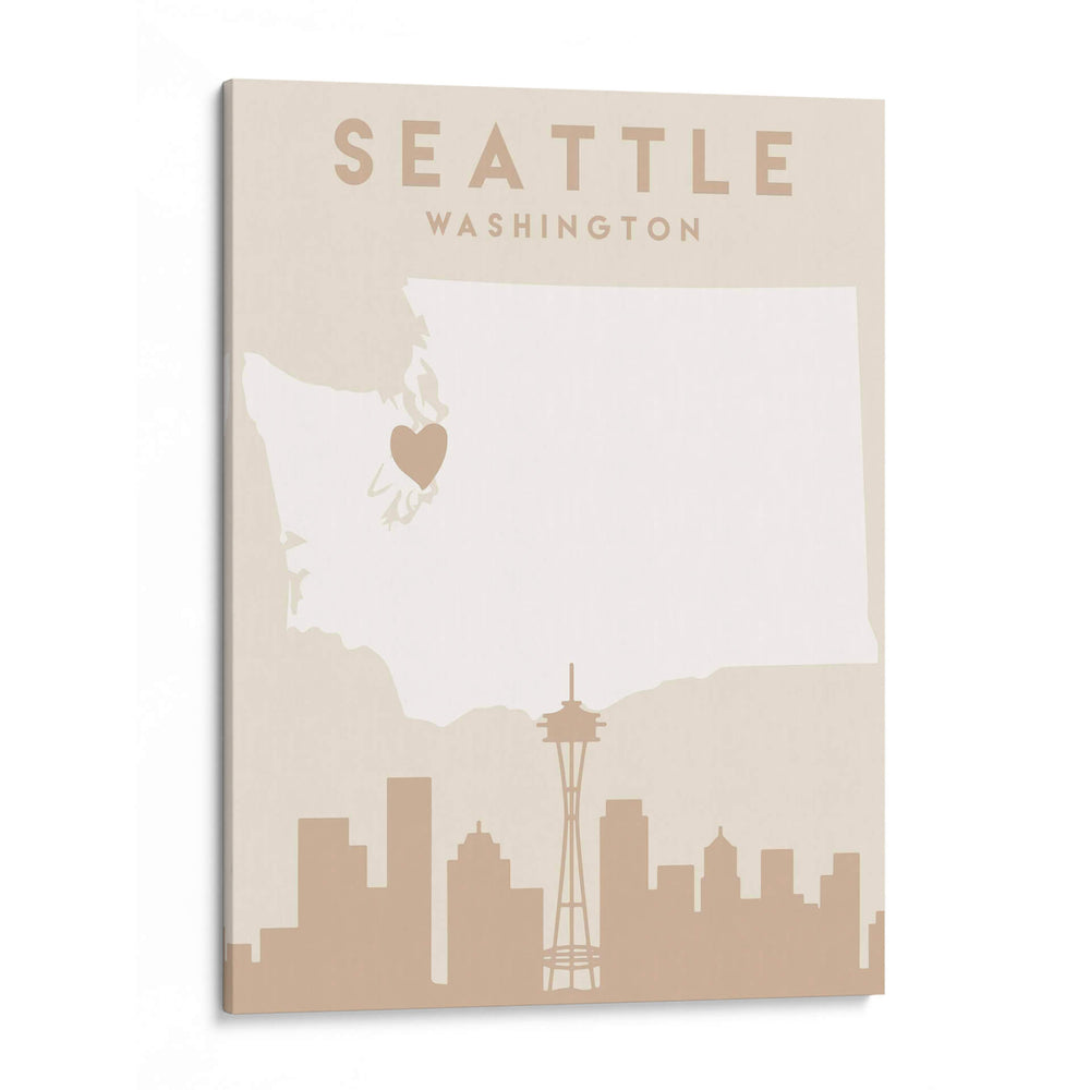 Seattle - Mapas del corazón de la ciudad 78 - Emiliano Deificus | Cuadro decorativo de Canvas Lab