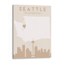 Seattle - Mapas del corazón de la ciudad 78 - Emiliano Deificus | Cuadro decorativo de Canvas Lab