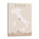 Rome - Mapas del corazón de la ciudad 72 - Emiliano Deificus | Cuadro decorativo de Canvas Lab